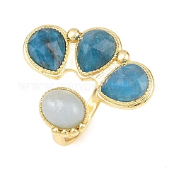 Bagues manchettes en apatite naturelle et en aigue-marine naturelle&nbsp;GG-G001-03G-03