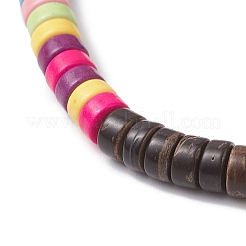 Braccialetti elastici in perline sintetiche di turchese e cocco per donna&nbsp;BJEW-JB12527-02