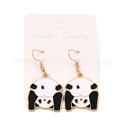 Orecchini pendenti in smalto panda per donna&nbsp;EJEW-Z015-12
