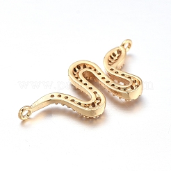 Messing Micro Pave klare Zirkonia Verbinder Stecker&nbsp;ZIRC-L085-72G