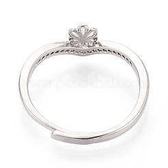 Blume Messing Micro Pave Zirkonia Cup Peg Ring Einstellungen&nbsp;KK-N274-30P