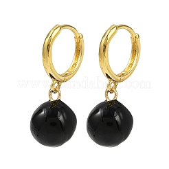 Pendientes de aro redondos de latón esmaltado&nbsp;EJEW-U059-05G