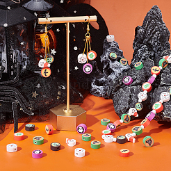 200pcs Halloween/Weihnachtsthema handgefertigte Fimo-Perlen&nbsp;CLAY-SC0001-44