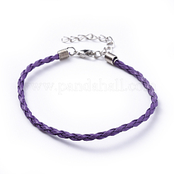 Création de bracelet tressé en imitation cuir à la mode&nbsp;X-BJEW-S076-M