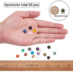 90pcs 18 cabochons de pierres précieuses naturelles et synthétiques de style&nbsp;G-FW0001-09