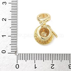 Messing mikro pflastern klare kubik zirkonia europäische baumeln charme&nbsp;KK-K368-37G