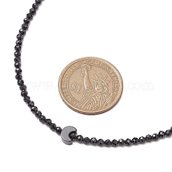 Collane di perline di spinello nero naturale sfaccettato rotondo da 3 mm&nbsp;NJEW-JN05126