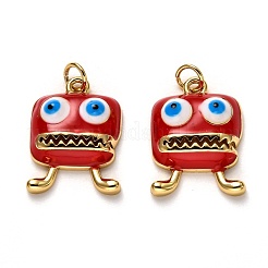 Colgantes de esmalte de latón&nbsp;KK-B028-14G