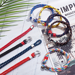 9 Stück Survival-Armbandset aus Polyesterkordel in 9 Farben mit Ankerverschlüssen aus Legierung&nbsp;BJEW-AN0001-59