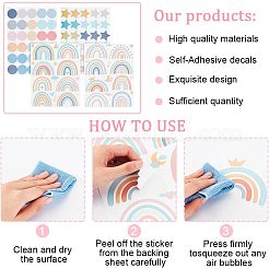 4 Blatt 4 Stile wasserdichte Vinyl-Wandaufkleber&nbsp;DIY-WH0308-214