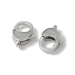 Fermoir pince de homard en laiton avec zircone cubique de micro pave&nbsp;KK-F893-06P