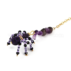 Decorazioni pendenti con perline di vetro e turchese sintetico tinto a tema Halloween&nbsp;HJEW-MZ00282-06