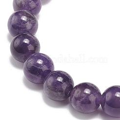 Bracciali elasticizzati con perline rotonde in ametista naturale e quarzo rosa e opalite&nbsp;BJEW-JB09021