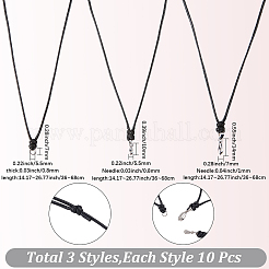 30 collier en cordon de polyester ciré réglable de 3 styles&nbsp;AJEW-SC0004-31