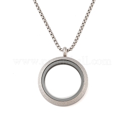 Collane con ciondolo ad anello in acciaio inossidabile 304 con placcatura sotto vuoto anti-ossidazione&nbsp;NJEW-N055-22B-P