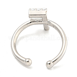 Anneaux de manchette ouverts en laiton plaqué en rack pour femmes&nbsp;RJEW-F162-01P-F