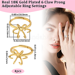 4 pezzo di anello regolabile in ottone&nbsp;KK-BBC0014-80G