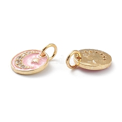 Latón micro pavimenta claro cubic zirconia encantos&nbsp;ZIRC-Z008-10G