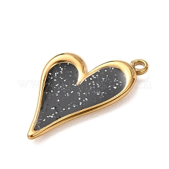 Pendentifs en acier inoxydable 304 émaillé pour la Saint-Valentin&nbsp;STAS-G399-03G-01