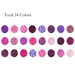 Série violet 600g perles de rocaille en verre 24 couleurs&nbsp;SEED-JP0008-06-4mm