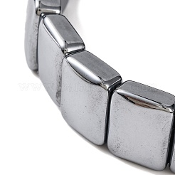 Bracelets extensibles en perles de pierre térahertz rectangulaires pour femmes et hommes&nbsp;BJEW-H590-05A