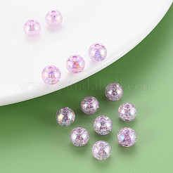 Perles en acrylique transparentes craquelées&nbsp;LS-MACR-S373-66-L01