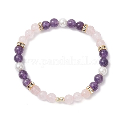 Stretch-Armbänder aus natürlichem Amethyst&nbsp;BJEW-JB12229-02