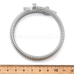 Pulseras elásticas de acero inoxidable 304 para mujer&nbsp;BJEW-A031-03P
