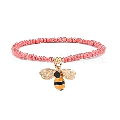 Set di braccialetti elastici con perline di semi di vetro da 2 pezzo&nbsp;BJEW-JB08088-01