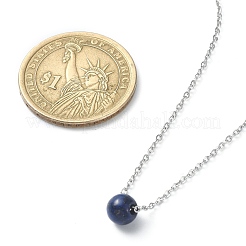 Colliers à pendentif en perles rondes avec pierres précieuses mélangées&nbsp;NJEW-JN04551