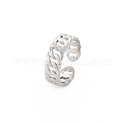 Anello aperto con catena a maglie in acciaio inossidabile 304 anti-ossidazione per donna&nbsp;RJEW-S405-195P