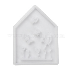 Ostern-Themenhaus mit Schmetterlings- und Kaninchenmuster DIY Silikon-Tischlampenformen&nbsp;SIMO-G008-01B