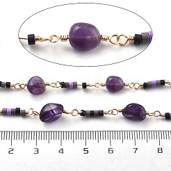 Gliederketten aus natürlichem Achat und Glas&nbsp;CHC-K014-11G-03