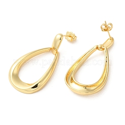 Boucles d'oreilles pendantes en laiton plaqué or véritable 18 carat&nbsp;EJEW-G382-09A-G
