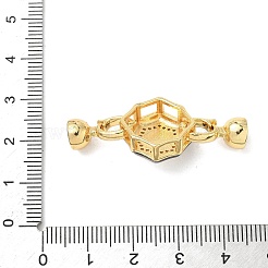 Blumen-Messing-Mikropflaster mit klaren Zirkonia-Faltverschlüssen&nbsp;KK-U059-43G
