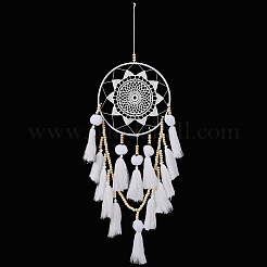 Rete/tela intrecciata con nappe che appendono ornamenti&nbsp;AJEW-WH20075-001B