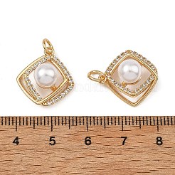 Pendentifs en laiton Shegrace pavés de zirconiums cubiques transparents&nbsp;XGRQ4D319-662G