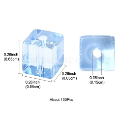 100 Stück Backfarbe transparente Glasperlen&nbsp;DGLA-YW0001-35G