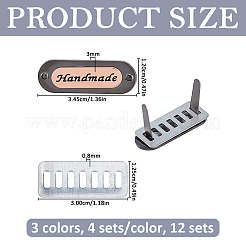 12 Set handgefertigte Etiketten aus Legierung und Eisen in 3 Farben&nbsp;FIND-FH0018-15