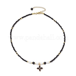 Collane di perline di perle di conchiglia e perline di semi di vetro&nbsp;NJEW-MZ00076-02