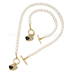 Herz-Legierung Strass & Emaille Armbänder & Halsketten Sets&nbsp;FS-WGE9C39-01