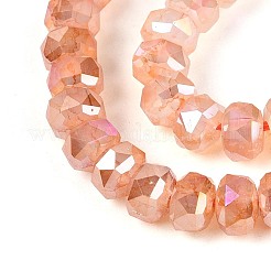 Colliers de perles en verre électroplaqué anti-ternissement imitation jade&nbsp;EGLA-T029-6mm-13H