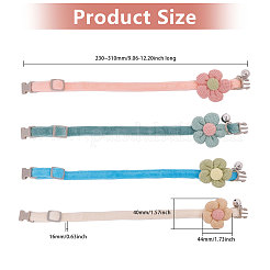4 Stück 4 Farben Polyester Hundekrawatten mit Blumenmotiv und verstellbarem Kragen&nbsp;AJEW-GL0002-59