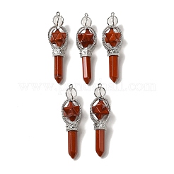 Wünschelrutenpendel aus natürlichem rotem Jaspis&nbsp;G-C095-01P-08