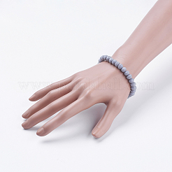 Bracciali elasticizzati in vetro cristallo opaco tinta unita&nbsp;BJEW-JB03498-03