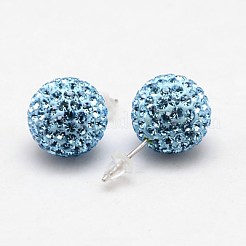 925 orecchini a bottone in argento sterling con strass di cristallo austriaco&nbsp;SWARJ-D470-202