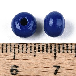 Perles rondes en bois de schima naturel peintes au pistolet&nbsp;WOOD-A018-6mm-17