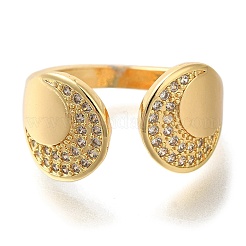 Anneaux de manchette ouverts en laiton plaqué micro pavé de zircone cubique pour femmes&nbsp;RJEW-S244-01G-B