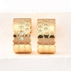 Messing Micro Pave klare Zirkonia Manschette Ohrringe&nbsp;EJEW-F370-32G