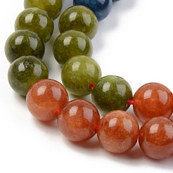 Fili di perle di quarzo naturale tinti rotondi&nbsp;G-T132-013B-01
